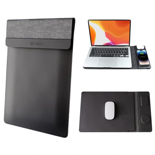 4 in 1 Wireless Sleeve 15"-16", Desktop Charging Mat for Laptop