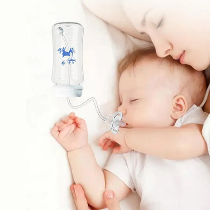 10 Ounce Self Feeding Baby Bottle with Tube - Handless Anti-Colic Nursing System