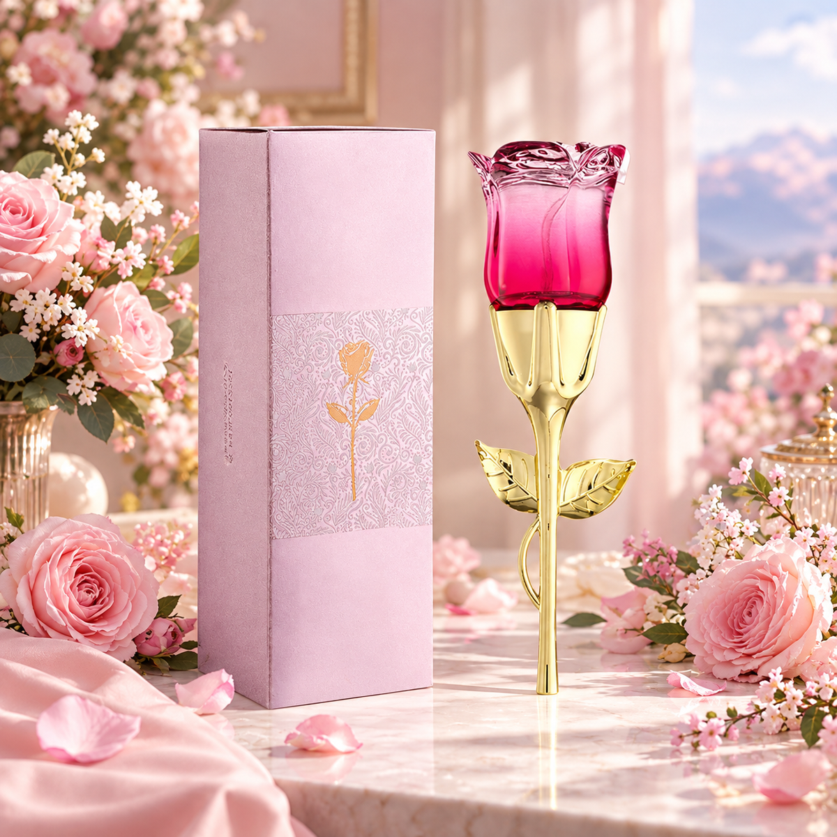 Romantic Rose Perfume for Women - Long Lasting Eau de Parfum with Warm Amber