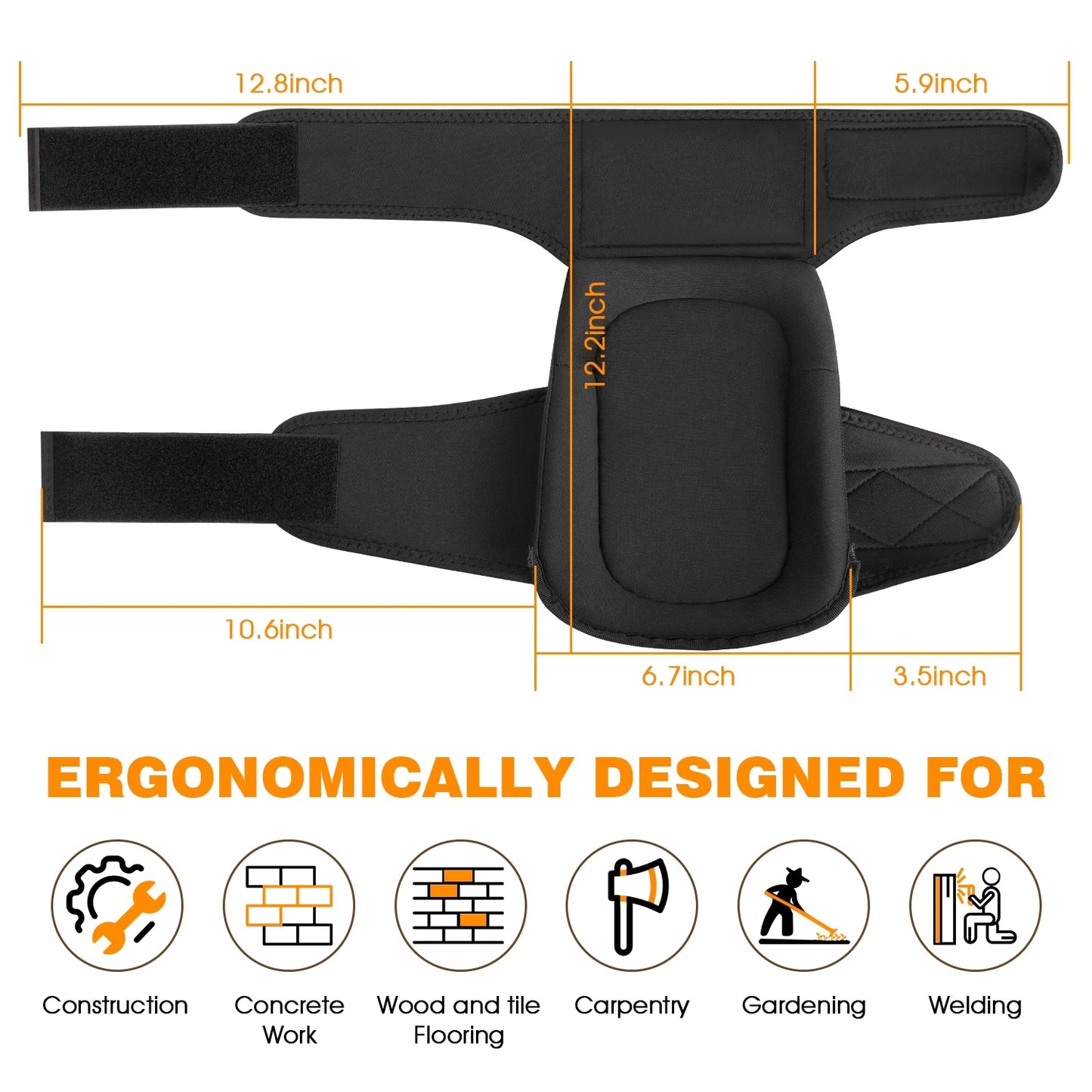 One Pair of Knee Pads - Extended Comfort Professional Knee Pads