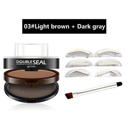 Eyebrow Powder,Waterproof Eyebrow Stamp 3 Pairs Stamp with Brow Brush