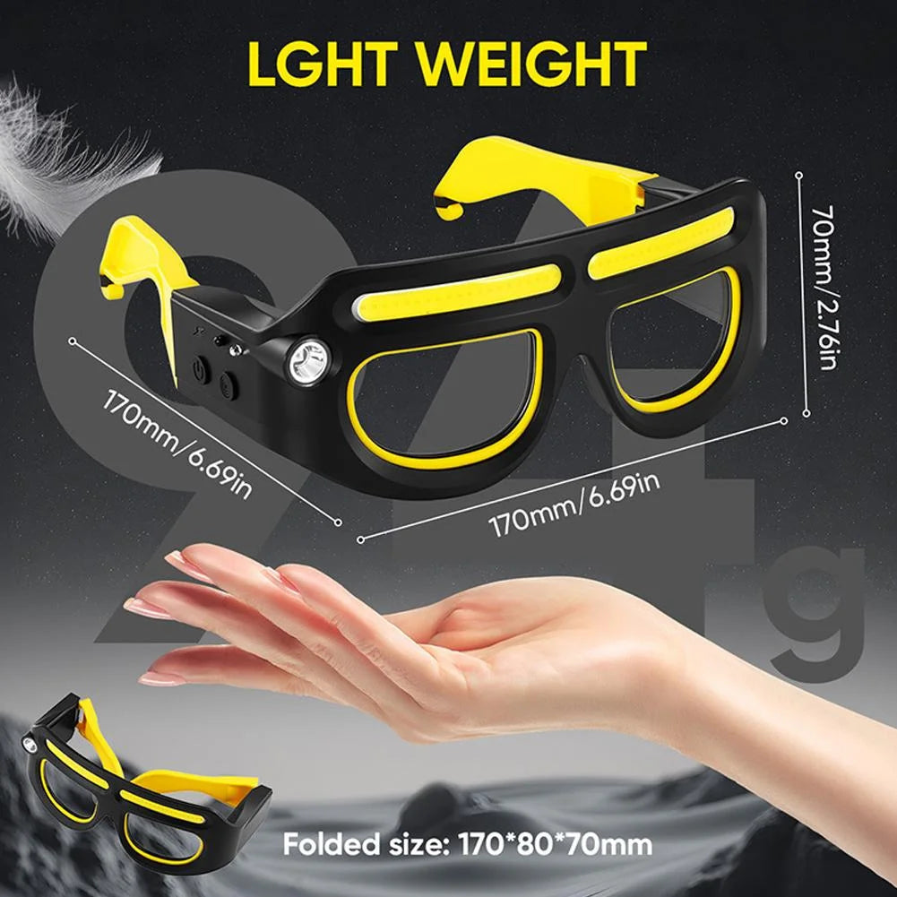 Rechargeable LED Safety Glasses Headlights,Detachable Sunglasses