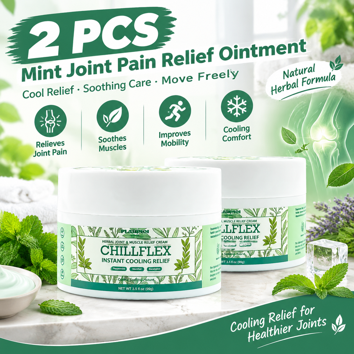 2PCS Menthol Joint Pain Relief Ointment