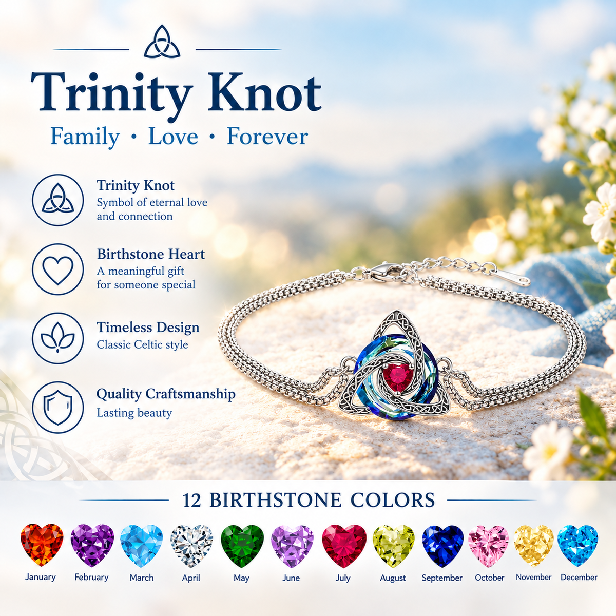 DRINSPER Celtic Knot Bracelet for Women
