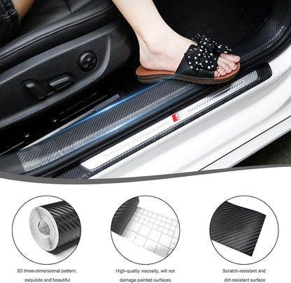 33ft Car 3D Carbon Fiber Vinyl Tape, Anti-Scratch Self Adhesive Door Entry Guards Vinyl Overlay Wrap Roll