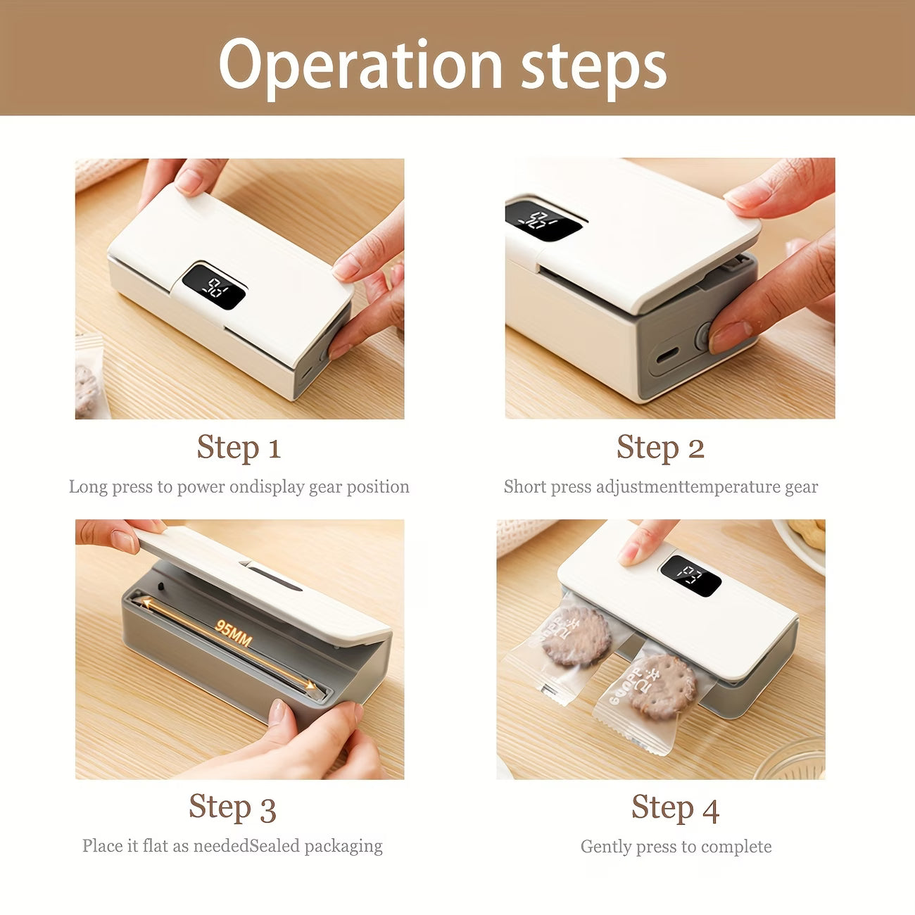 USB Electric Sealer for Snacks Multi Purpose with User Friendly Operation