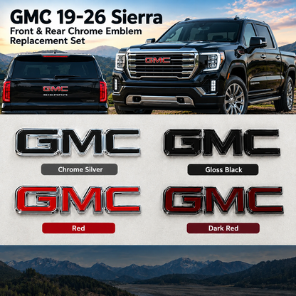 Premium GMC Grille & Tailgate Emblem Replacement Badge Fits 19-26 Sierra