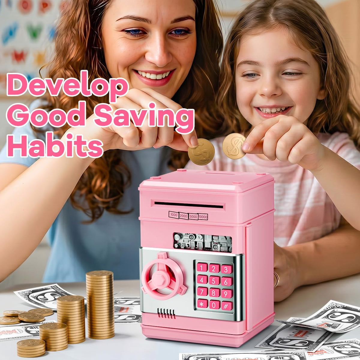 Electronic Piggy Bank ATM Machine Money Safe