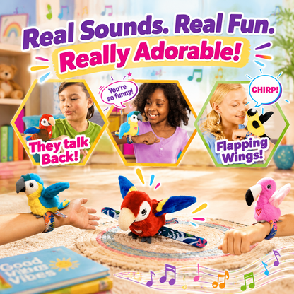 Bird-themed plush slap bracelets