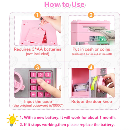 Electronic Piggy Bank ATM Machine Money Safe