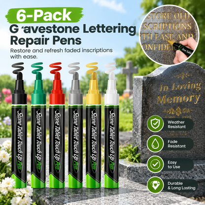Pack of 6 Tombstone Inscription Restoration Pens
