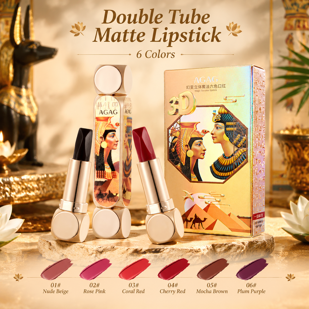 Dual-Ended Matte 6-Shade Lipstick