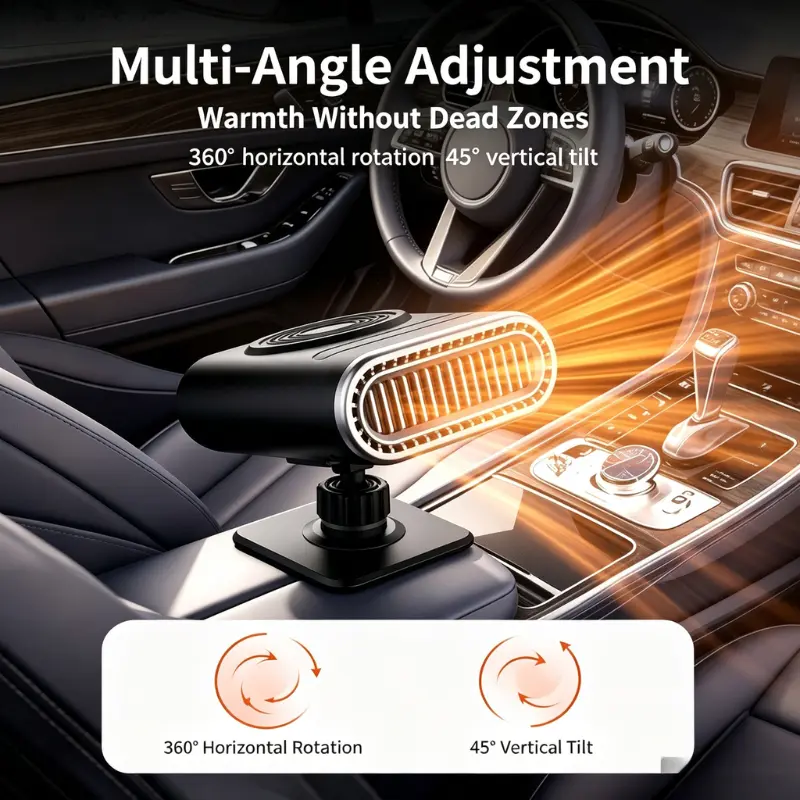 12V Portable Car Heater Power, Adjustable Defogging Windshield Demister