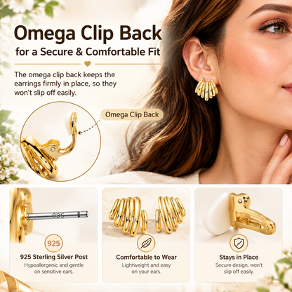 14K Gold-Plated Women’s Fashion Stud Earrings