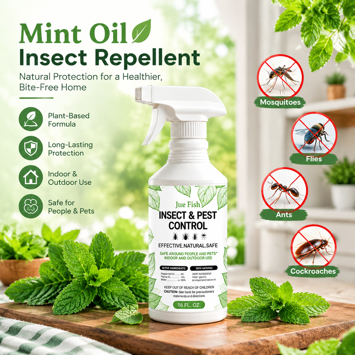 Peppermint Oil Bug Repellent‑16oz, Plant