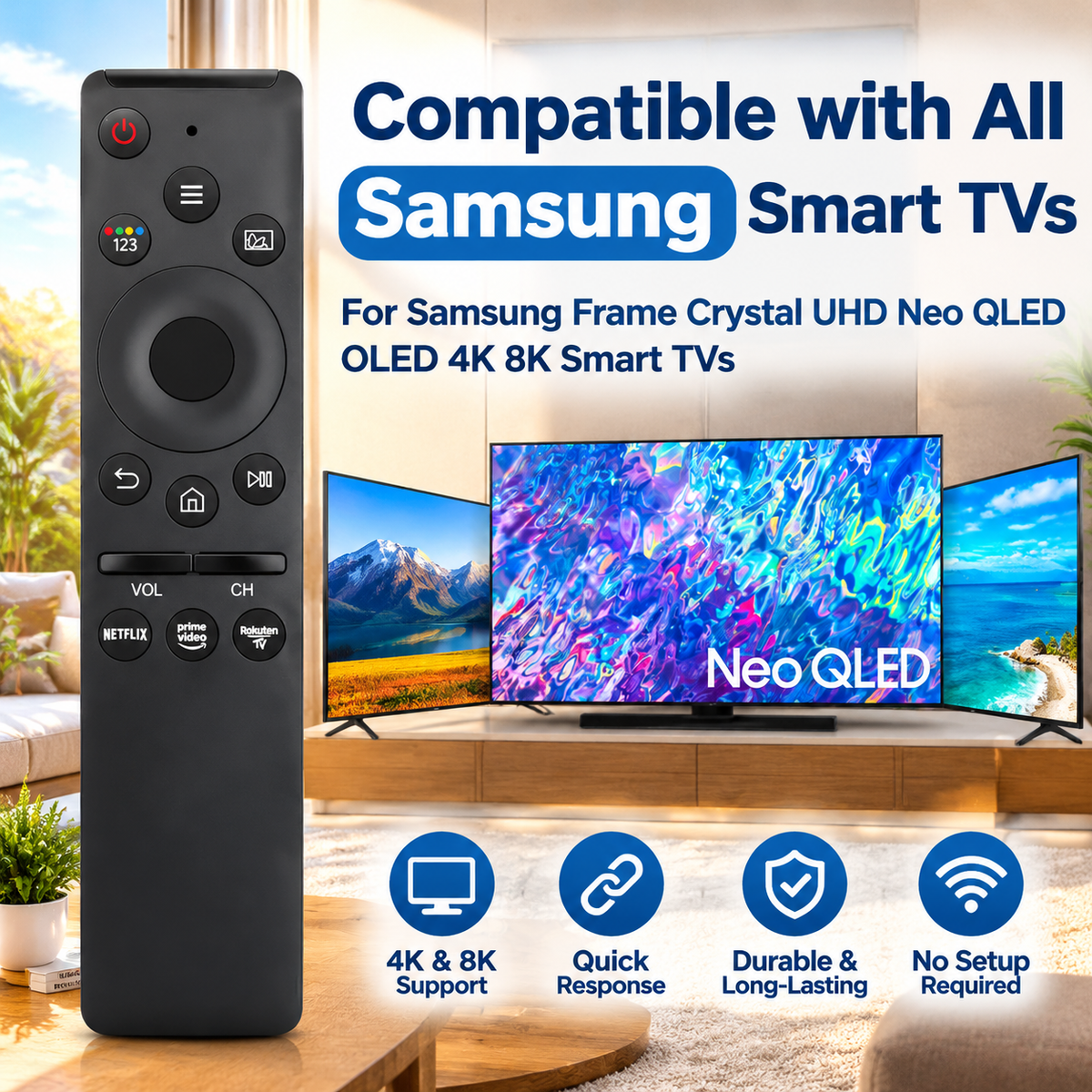 For Samsung TV Remote Replacement,Compatible for Samsung smart TV Remote Control