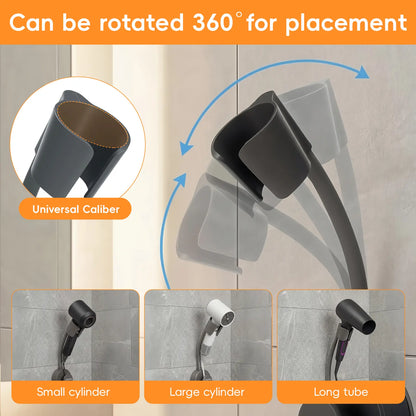 Shower Friendly Holder - Durable And Sleek Hair Dryer Holder Suitable For Bathroom Use
