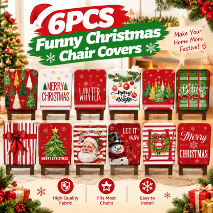 6-Piece Set of Fun Christmas Chair Covers