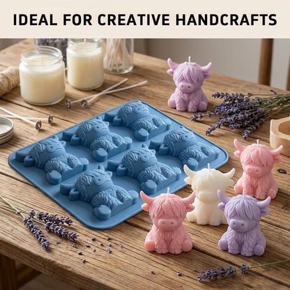 Mini Highland Cow Ice Cube Mold - Highland Cow Silicone Tray