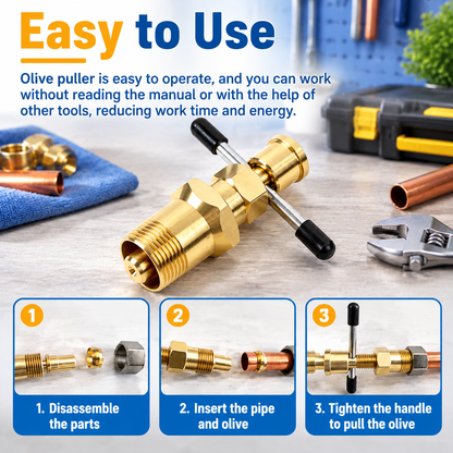 Compression Sleeve Puller Tool Kit for 1/2 & 3/4 Inches Brass NPT Pipe Fittings