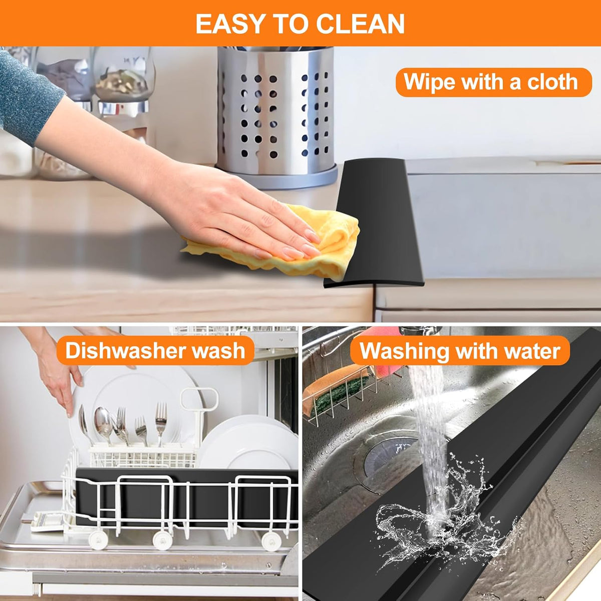 2 Pack Silicone Stove Gap Covers,Heat Resistant Oven Gap Filler Seals Gaps