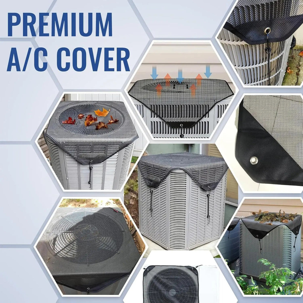 Air Conditioner Cover - Duty Waterproof & Dustproof Design with Breathable Mesh Protector