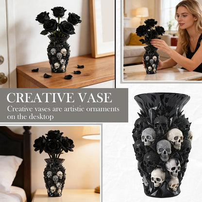 Gothic Skull Vase Decorative Ornament Craft For Home Garden