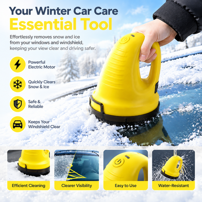 Yellow Ice Scraper for Efficient Snow Removal from Windows and Windshields