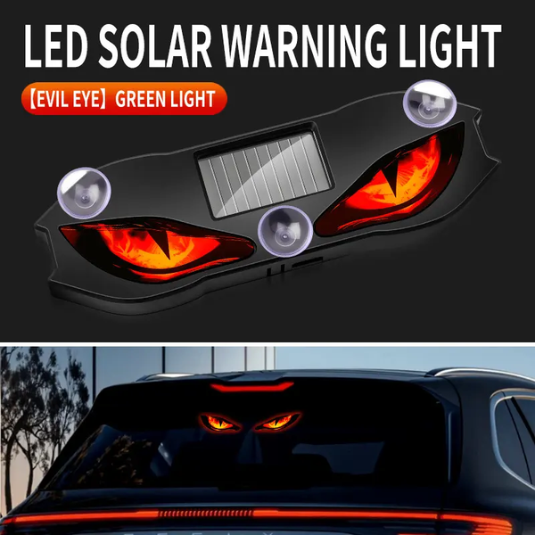 Wireless No Drill Solar and USB Powered Devil Eyes Warning Lights for Cars Windshield Rear Window