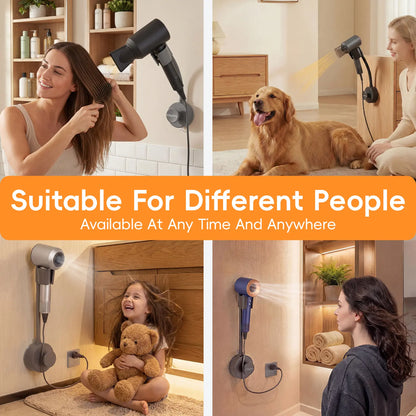 Shower Friendly Holder - Durable And Sleek Hair Dryer Holder Suitable For Bathroom Use