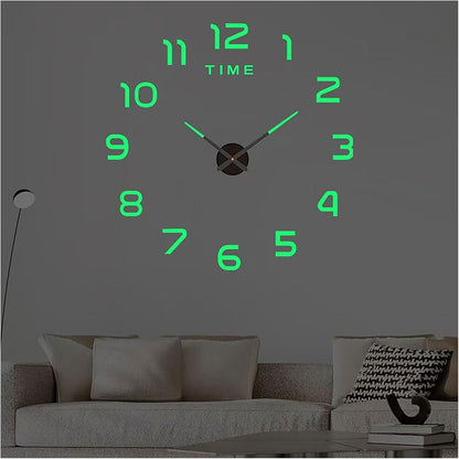 3D Luminous DIY Wall Clock Creative Design Mirror Surface Wall Decorative Sticker Watches