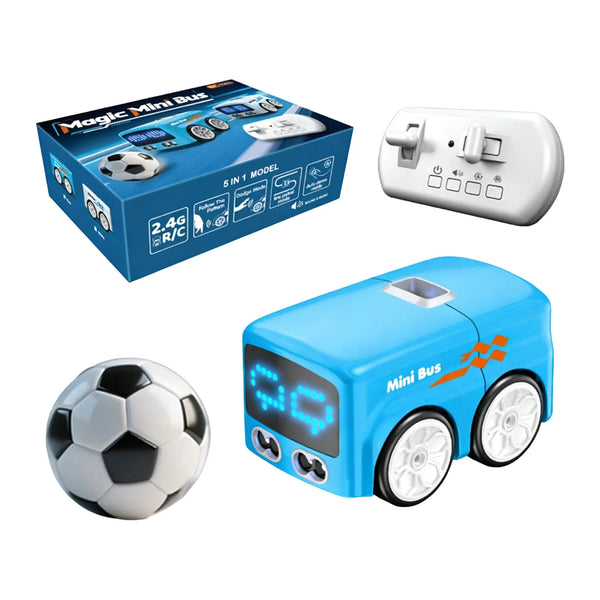 2026 Upgrade Magic Mini Bus Toy Rc-Controlled with Auto Expressions & 4 Play Modes