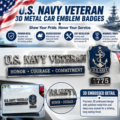 US Veterans Metal Car Emblem/Badge Series