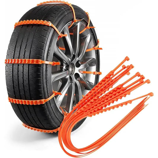 10PCS Reusable Snow Tire Chains for Trucks & SUVs,Emergency Anti-Skid Traction Chains,Heavy Duty Plastic Wheel Cables