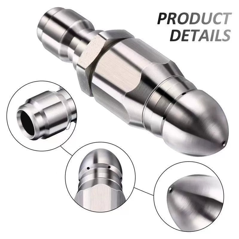 5000 PSI Sewer Jetter Nozzle Pressure Drain Jetter Hose Nozzle for 1/4 Pressure Washer Quick Connector