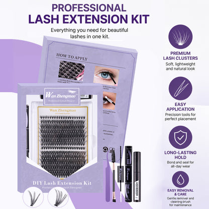 Lash Comfortable Eyelash Extension Set T30-40MIX Individual with Bond and Seal Waterproof Remover