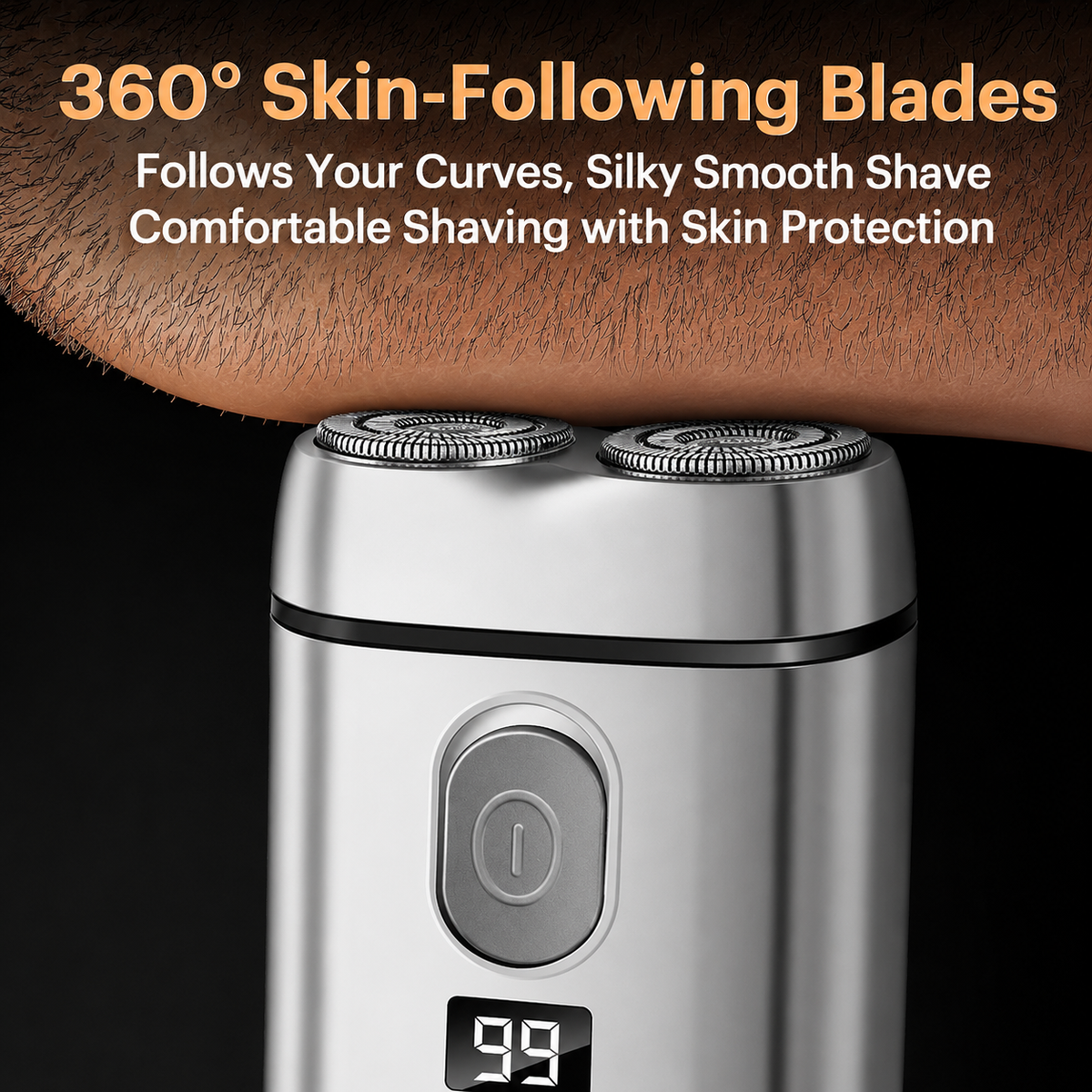 Portable Electric Shaver Dual Blade Usb Rechargeable Led Display