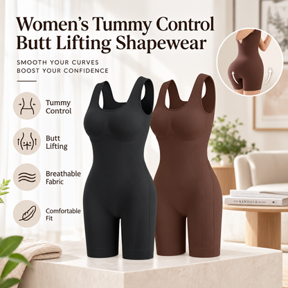 Tummy Control Butt Liftter Faja Bodysuit, Back Support Scrunch Back Open Design