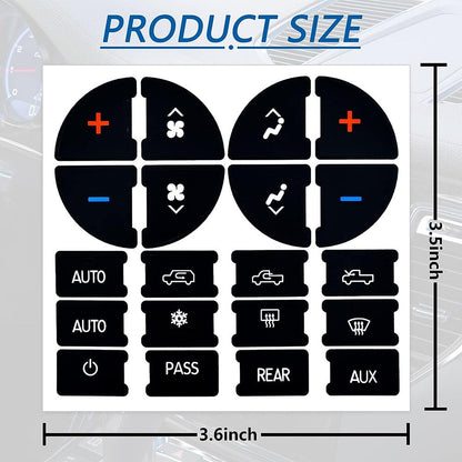 Car AC Dash Accents Button Sticker Repair Kit for Fixing Ruined Faded A/C Control Buttons