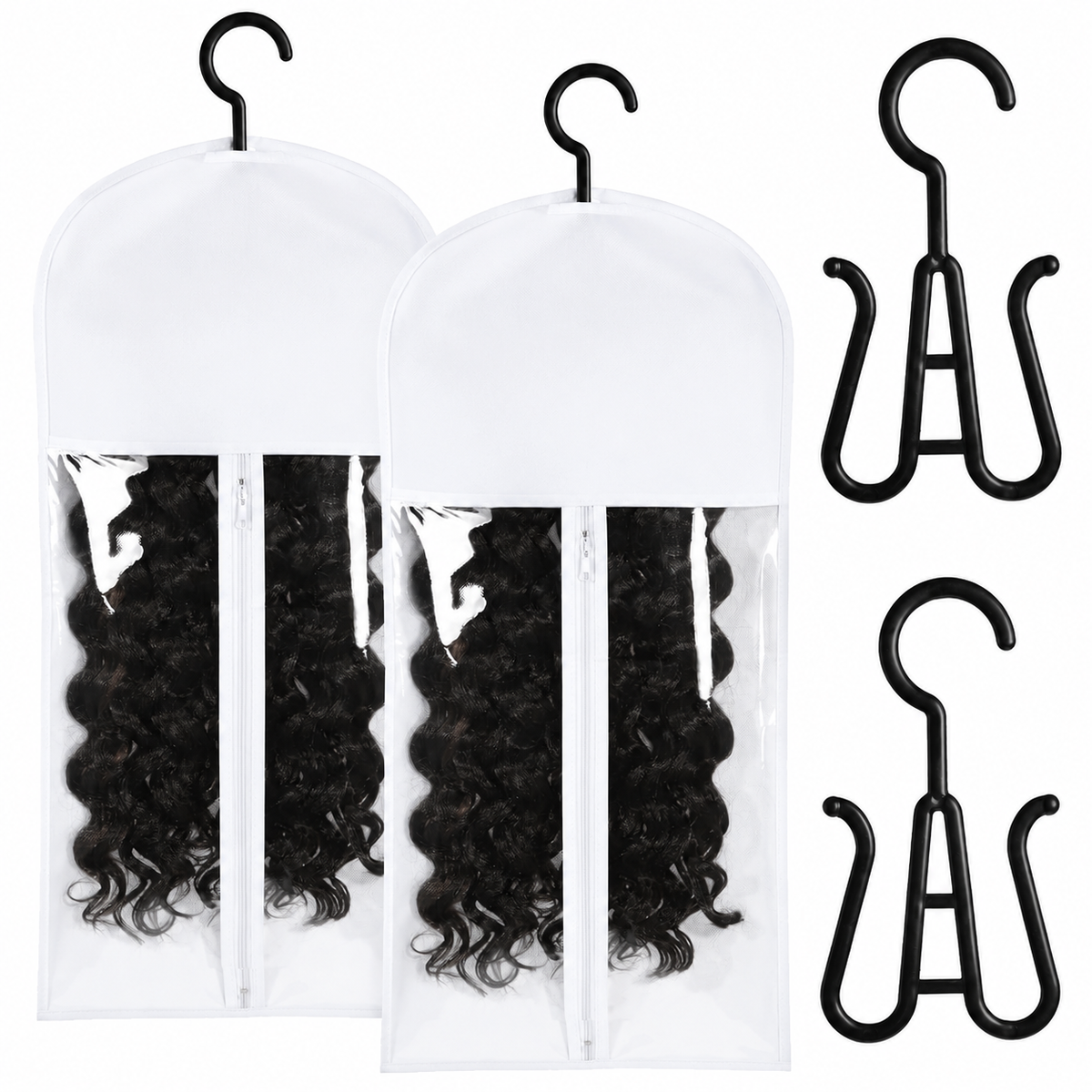 2 Pack Wig Storage Bags with Hangers