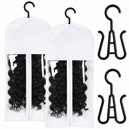 2 Pack Wig Storage Bags with Hangers