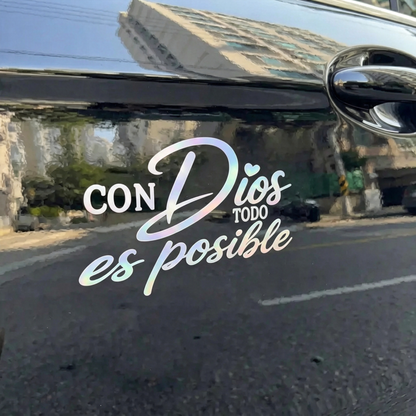5PCS/SET Con Dios Todo Es Posible Spanish Inspirational Faith Decal Cute Durable Vinyl Sticker