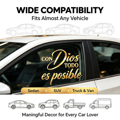 5PCS/SET Con Dios Todo Es Posible Spanish Inspirational Faith Decal Cute Durable Vinyl Sticker