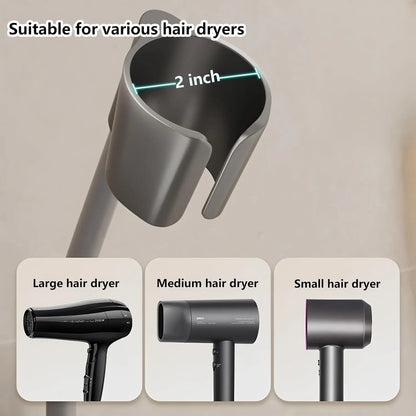Shower Friendly Holder - Durable And Sleek Hair Dryer Holder Suitable For Bathroom Use