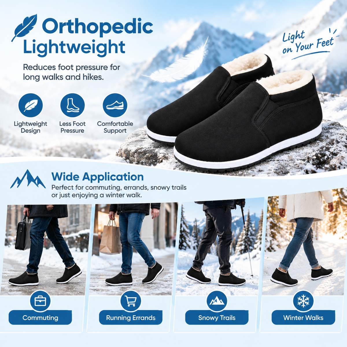 Warm, Anti-Slip, Orthopedic Winter Shoes