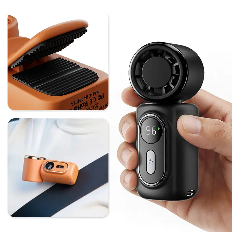 Portable Handheld Clip Fan, 3-in-1 Rechargeable 3000mAh Battery, 5 Speeds, 180° Adjustable Airflow