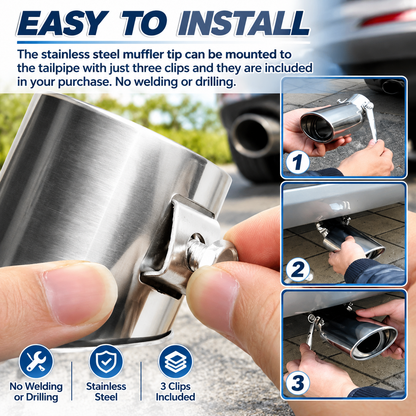 Universal Stainless Steel Car Exhaust Muffler Tip Trim Decor