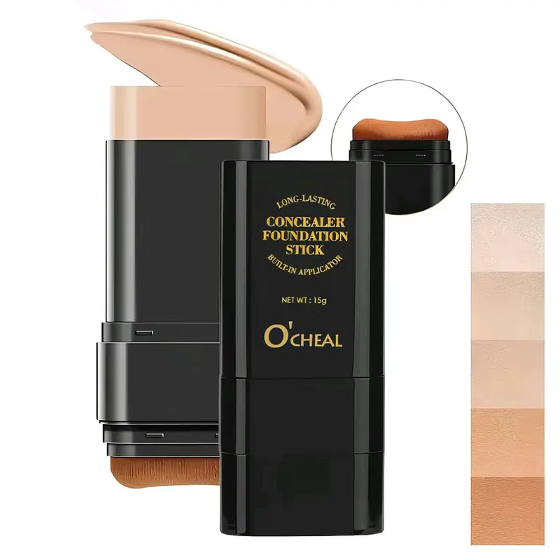 2-in-1 Foundation & Contour Stick: Long-Wear, Lightweight Full Coverage Concealer