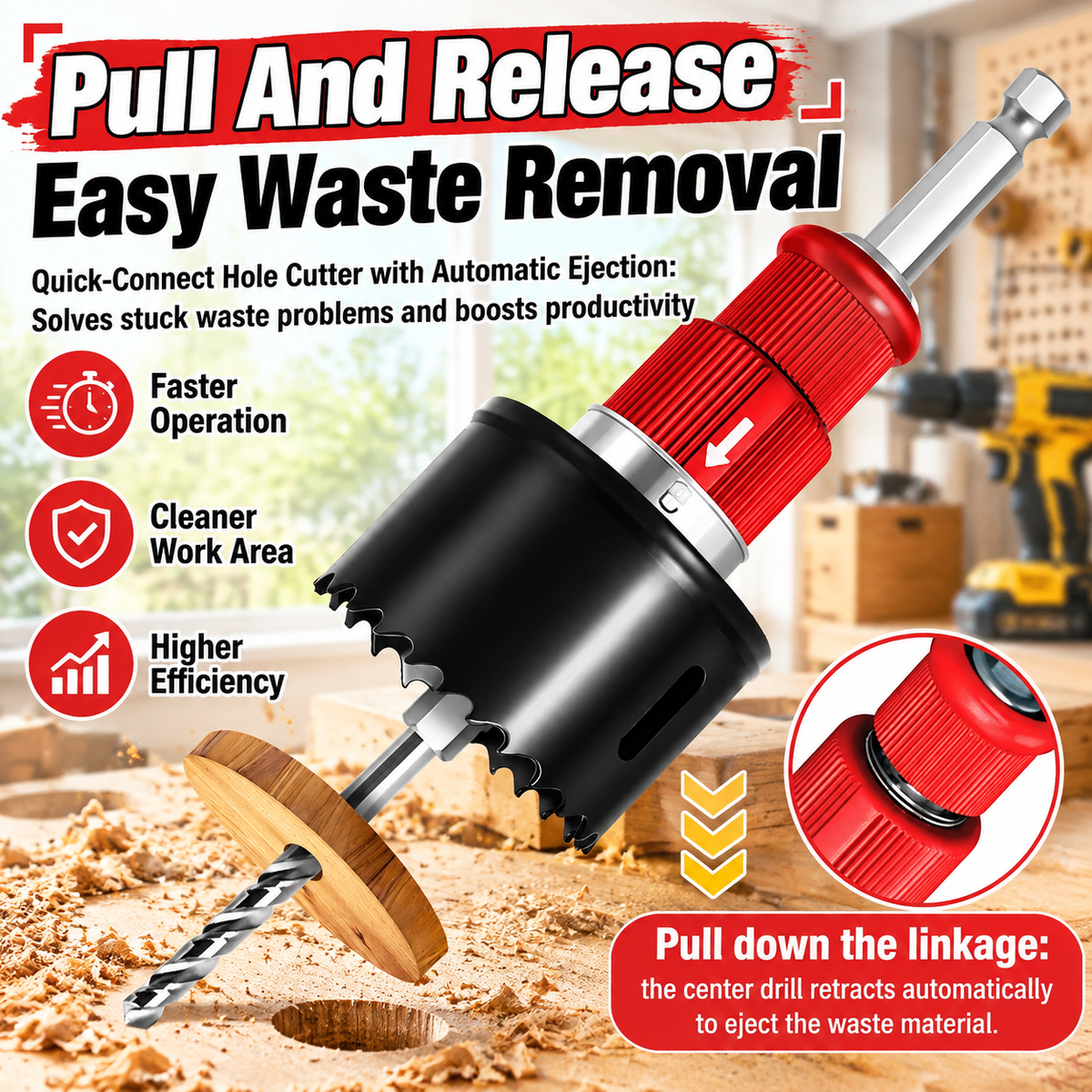 Quick-Release Hex Shank Hole Saw Kit