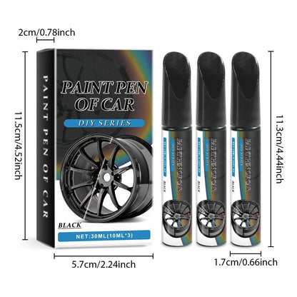 3-Pack Black Alloy Wheel Repair Pen Set for Scratched Rims & Hubcaps